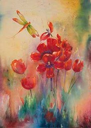 Tulips and Dragonfly
